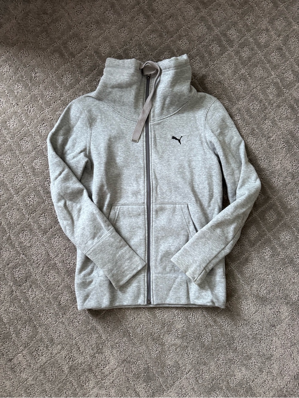 Women’s Puma Light Gray Full-Zip Sweatshirt Jacket Size XS